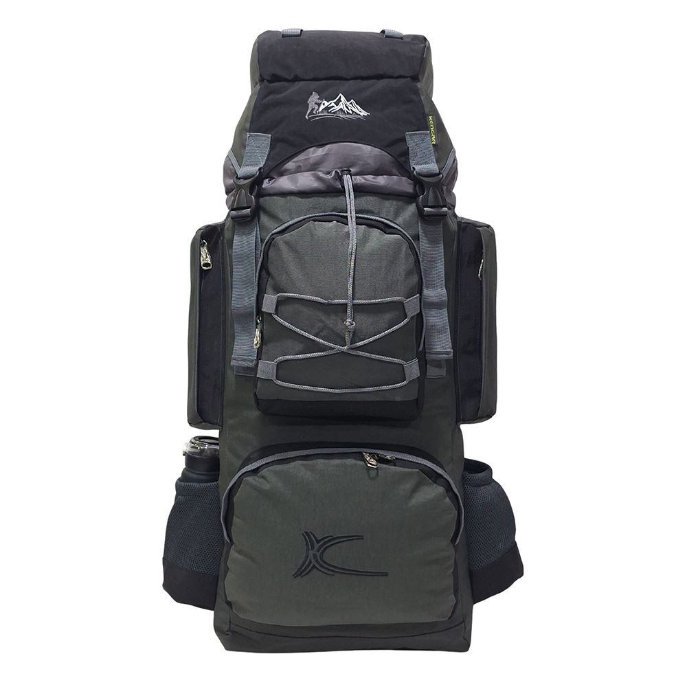 Mochila Campera Kengar Modelo N.4 Plomo - Negro